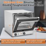 Culistra Commercial Covection Oven, 3-Tier Wiring Grids, Half-Size Electric Convection Oven Contertop, 1750W, Stainless Steel Chamber, for Catering, Bakeries, Perfect for Iftar,CSA Certified