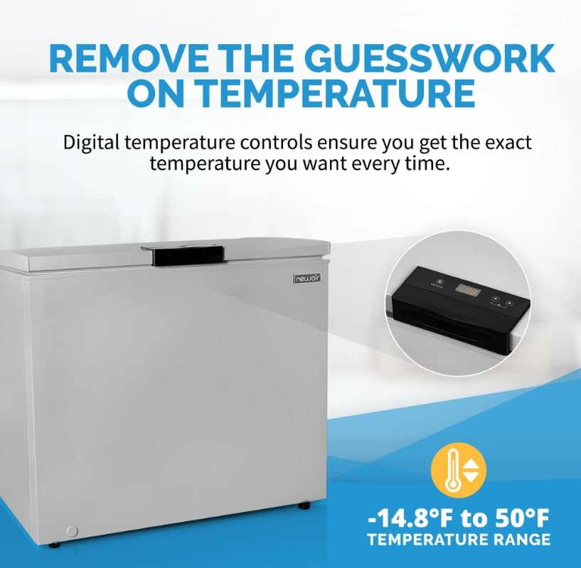 Newair 7 Cu Ft Quiet Chest Freezer with Alarm