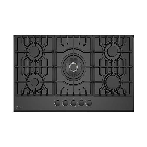 Empava 5-Burner Gas Cooktop in Black Glass