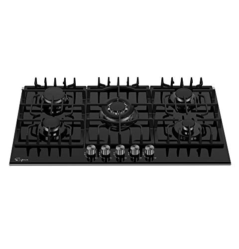 Empava 5-Burner Gas Cooktop in Black Glass
