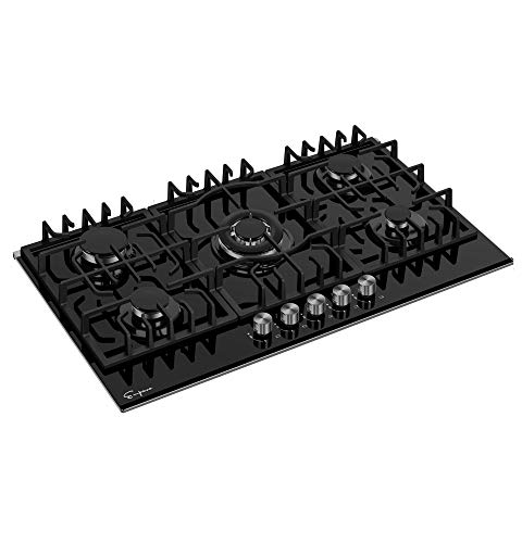 Empava 5-Burner Gas Cooktop in Black Glass