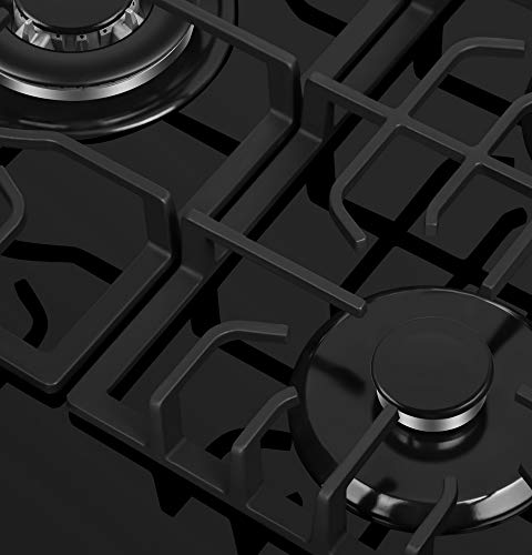 Empava 5-Burner Gas Cooktop in Black Glass