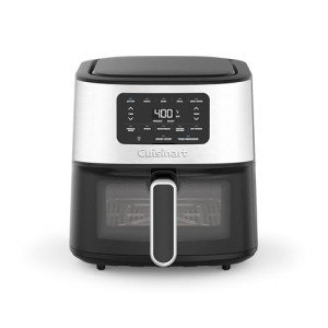 Cuisinart Air Fryer Oven – 6-Qt Basket Stainless Steel Air Fryer – Dishwasher-Safe Parts with 5 Presets – Roast, Bake, Broil, Air Fry and Keep Warm – Quick & Easy Meals – AIR-200