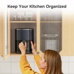 Simple Deluxe Air Fryer - 6.34 QT Digital Airfryer with Visible Window, 12 Presets Functions, Nonstick and Dishwasher-Safe Basket, 1700W, Gray