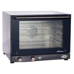 Cadco OV-023 23-5/8" Half-Size Countertop Convection Oven for Restaurant Hotel Food Truck Concession Kiosk, (4) Half-Size Sheet Pan Capacity and Manual Controls, Stainless Steel, 208/240V, NSF