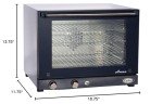 Cadco OV-023 23-5/8" Half-Size Countertop Convection Oven for Restaurant Hotel Food Truck Concession Kiosk, (4) Half-Size Sheet Pan Capacity and Manual Controls, Stainless Steel, 208/240V, NSF