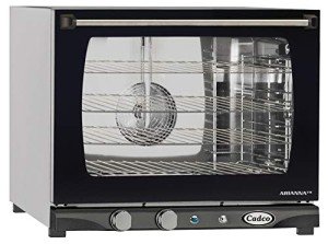 Cadco XAF-133 23-5/8" Half-Size Heavy Duty Countertop Convection Oven w/Humidity Control for Restaurant Hotel Food Truck Concession Kiosk, 4 Shelves, Stainless Steel, 208/240V, NSF