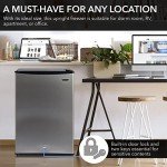 Whynter CUF-301SS Upright Freezer, 3 Cubic Feet, Stainless Steel