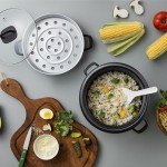 Aroma Housewares 6-Cup (Cooked) (3-Cup Uncooked) Pot Style Rice Cooker and Food Steamer (ARC-743-1NG), White