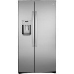 GE GSS25IYNFS 36" Side by Side Refrigerator with 25.14 cu. ft. Total Capacity Showcase LED Lighting and Hidden Hinge in Stainless Steel