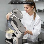 6-IN-1 Stand Mixer, LCD Display Kitchen Electric Mixer, 6.5QT Stainless Steel Bowl, Multi-Function Kitchen Blender With Dough Hook, Whisk, Beater, Meat Grinder, Splash Guard