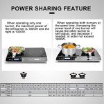 Duxtop LCD Portable Double Induction Cooktop 1800W Digital Electric Countertop Burner Sensor Touch Stove, 9620LS/BT-350DZ