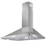 COSMO COS-63190 36 in. Vista Collection 380 CFM Ducted Wall Mount Range Hood, Button Controls, LED Lights, Stainless Steel