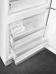 Smeg FAB28 50's Retro Style Aesthetic Top Freezer Refrigerator with 9.92 Cu Total Capacity, Multiflow Cooling System, Adjustable Glass Shelves 24-Inches, White Left Hand Hinge Made In Italy