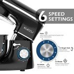 KUCCU Stand Mixer, 660W, 6-Speed Tilt-Head Food Dough Mixer, Kitchen Electric Mixer with Stainless Steel Bowl,Dough Hook,Whisk, Beater, Egg white separator (6.5-QT, Black)…