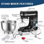 KUCCU Stand Mixer, 660W, 6-Speed Tilt-Head Food Dough Mixer, Kitchen Electric Mixer with Stainless Steel Bowl,Dough Hook,Whisk, Beater, Egg white separator (6.5-QT, Black)…