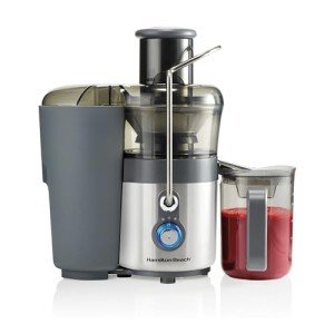 Hamilton Beach Juicer Machine, Centrifugal Extractor, Big Mouth 3" Feed Chute, Easy Clean, 2-Speeds, 40 oz. BPA Free Pitcher, 850 Watt Motor, Silver