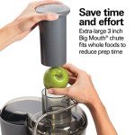 Hamilton Beach Juicer Machine, Centrifugal Extractor, Big Mouth 3" Feed Chute, Easy Clean, 2-Speeds, 40 oz. BPA Free Pitcher, 850 Watt Motor, Silver