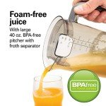 Hamilton Beach Juicer Machine, Centrifugal Extractor, Big Mouth 3" Feed Chute, Easy Clean, 2-Speeds, 40 oz. BPA Free Pitcher, 850 Watt Motor, Silver