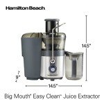 Hamilton Beach Juicer Machine, Centrifugal Extractor, Big Mouth 3" Feed Chute, Easy Clean, 2-Speeds, 40 oz. BPA Free Pitcher, 850 Watt Motor, Silver