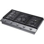 SAMSUNG 36" Built In Smart Gas Cooktop with Illuminated Knobs, 5 Burners, Stainless Steel, NA36N6555TS/AA