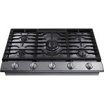 SAMSUNG 36" Built In Smart Gas Cooktop with Illuminated Knobs, 5 Burners, Stainless Steel, NA36N6555TS/AA