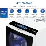 AIRMSEN Portable Countertop Dishwashers, 5 Washing Programs Mini Dishwashers with 5 L Built-in Water Tank and Double-layered Glass Door, No Hookup Needed for Home, Apartments & RVs