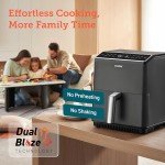 COSORI 6.8Qt Air Fryer, 12-in-1 Dual Blaze for 360° Crispy Meals, No Shaking & Preheating to Fast Cooking with Bake, Roast, Broil, 100+In-App Recipes, Dishwasher Safe