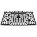 Frigidaire Professional 36 Inch Gas Cooktop with Griddle, Stainless Steel 5-Burner with Propane Conversion Kit, FPGC3677RS