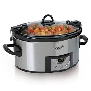 Crock-Pot 6 Quart Cook & Carry Programmable Slow Cooker with Digital Timer, Stainless Steel (CPSCVC60LL-S), Ideal for Portable Cooking