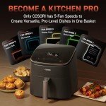 COSORI Air Fryer 9-in-1, Compact & Large 6-Qt, Fast Turbo Modes, 90°–450°F Even Results With Precise Temperature Control, Up to 95% Less Oil*, Roast, Bake, Dry, Reheat, Frozen, Broil, Proof, Grey