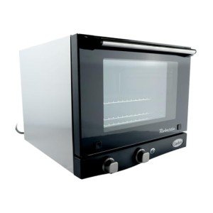 Cadco OV-003 18-7/8" Quarter-Size Countertop Convection Oven for Restaurant Hotel Food Truck Concession Kiosk, (3) Quarte-Size Sheet Pan Capacity and Manual Controls, Stainless Steel, 120V, NSF