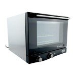 Cadco OV-003 18-7/8" Quarter-Size Countertop Convection Oven for Restaurant Hotel Food Truck Concession Kiosk, (3) Quarte-Size Sheet Pan Capacity and Manual Controls, Stainless Steel, 120V, NSF
