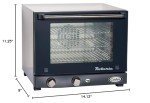 Cadco OV-003 18-7/8" Quarter-Size Countertop Convection Oven for Restaurant Hotel Food Truck Concession Kiosk, (3) Quarte-Size Sheet Pan Capacity and Manual Controls, Stainless Steel, 120V, NSF