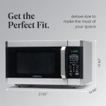 Farberware Countertop Microwave 1100 Watts, 1.6 cu ft - Smart Sensor Microwave Oven With LED Lighting and Child Lock - Perfect for Apartments and Dorms - Easy Clean - Stainless Steel