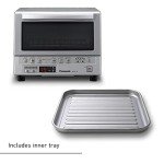 Panasonic Toaster Oven FlashXpress with Double Infrared Heating and Removable 9 Inner Baking Tray, 1300W, 12 x 13 x 10.25 inches, Silver