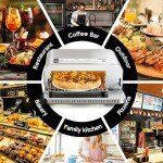 Electric Timed Pizza Oven Heats up to 800℉, Makes 12 Inch Pizzas in Minutes, Countertop Oven with 15 Functions and 10 Accessories for Multi-functions, Stainless Steel