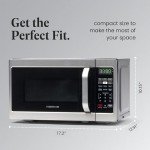 Farberware Countertop Microwave 700 Watts, 0.7 Cu. Ft. - Microwave Oven With LED Lighting and Child Lock - Perfect for Apartments and Dorms - Easy Clean Stainless Steel