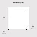 Honeywell 7 Cubic Feet Chest Freezer with Removable Storage Basket, Adjustable Temperature Control, Energy Saving, for Garage, Office, Dorm, or Apartment, white