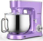 COOKLEE Stand Mixer, 9.5 Qt. 660W 10-Speed Electric Kitchen Mixer with Dishwasher-Safe Dough Hooks, Flat Beaters, Wire Whip & Pouring Shield Attachments for Most Home Cooks, Lavender