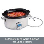 All-Clad Electrics Stainless Steel and Ceramic Slow Cooker with Insert and Lid 6.5 Quart Nonstick 320 Watts Oval Shaped, Programmable, Dishwasher Safe