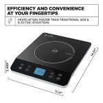 Crux Portable Induction Cooktop, Electric Hot Plate, Programmable Single Burner with Touchscreen LCD Display, Temperature Control, and Auto Shut Off, 1800 Watt, Black