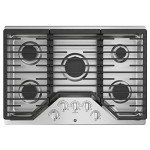 GE JGP5030SLSS 30 Inch Gas Cooktop with Power Boil, Simmer, Continuous Grates, 5 Sealed Burners and ADA Compliant