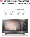 TOSHIBA ML-EM45P(BS) Countertop Microwave Oven with Smart Sensor and Position Memory Turntable, Function, 1.6 Cu.ft 13.6" Removable Black Stainless Steel, 1200W