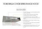 KOBE CHX3830SQBD-3 Brillia 30-inch Ductless Under Cabinet Range Hood, 3-Speed, 400 CFM, LED Lights, Baffle Filters