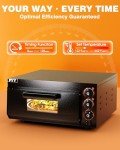 PYY Indoor Pizza Oven Countertop 14 Inch Electric Pizza Ovens Commercial 1800W with Pizza Stone and Timer