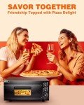 PYY Indoor Pizza Oven Countertop 14 Inch Electric Pizza Ovens Commercial 1800W with Pizza Stone and Timer