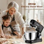 Stand Mixer, Zuccie 4.8QT Kitchen Electric Stand Mixer, 380W Motor Power Food Mixer, 8+P-Speed Dough Mixer with Dough Hook, Wire Whip & Beater, Black