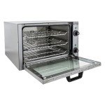 Adcraft COQ-1750W Quarter-Size Electric Countertop Convection Oven, Heavy Duty, Stainless Steel, 120v, NSF, Silver