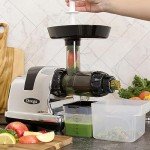 Omega J8006HDC Cold Press Juicer Machine, Vegetable and Fruit Juice Extractor and Nutrition System, Triple-Stage Slow Masticating Juicer, 200 W, Chrome